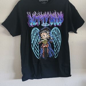 Betty Boop Black Tee with Angelic Graphic